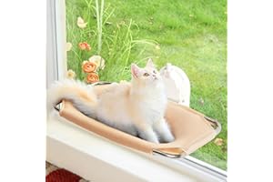 Mannicix Hamac Chat Fenetre, Hamac Chat Fenêtre Pliable, Support Fenetre Cat, Pliable Transat Facile à Monter avec Ventouse Puissante Tapis Réversible 46 * 30cm Jusqu'à 25kg
