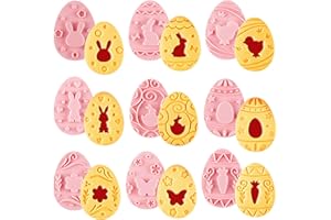 BOOSHMall 9 Pezzi Pasqua Formine Biscotti, Tagliabiscotti pasquali, Stampi Biscotti Tagliabiscotti 3D in Plastica, per Decorazioni per Torte, Pasticceria, Fondente