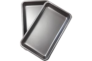 SAMUEL GROVES 2X 33cm Baking Oven Air Fryer Roasting Trays, Superior Double Coated Non Stick, UK Made Fits Perfectly in Ninja Foodi FlexDrawer