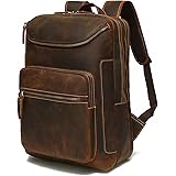 Lannsyne Vintage Cuoio Genuino 16 pollice Zaino Del Computer Portatile Per Gli Uomini Escursionismo Borsa Da Viaggio Camp