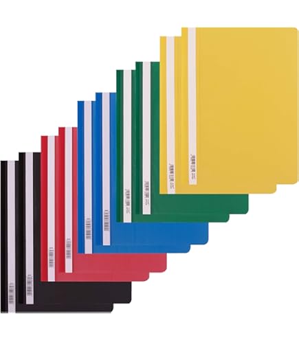 Brunnen Schnellhefter A4 Farbig Sortiert - 10 Farben Mit Glasklarer PP-Folie