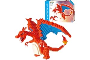 Bandai - Nanoblock - Figurine Pokémon - Dracaufeu (Charizard) - Figurine en Briques 860 pièces - Jeu de Construction Montage Maquette - Kit Construction Jouet Enfant 12 Ans et + Ado Adultes - NBPM80