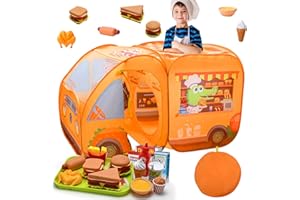 Kqpoinw Tente Enfant de Jeu Pop Up, Maison Enfant de Jeu Pliable, Camion de Cuisine Tente de Jeu Intérieur et Extérieur, Tente Chambre pour Les Filles et Les Garçons, Jeux Jardin Enfant Exterieur