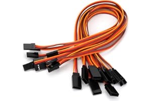 AyeVision Pack of 10 Servo Extension Cable Male to Female Compatible with Futaba JR RC Connector 11 Inch 30cm Lead 3 pin Wire Cord