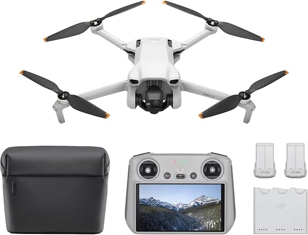 DJI Mini 3 Fly More Combo (DJI RC) – Ultraleichte, Faltbare Mini Drohne mit Kamera 4K HDR, Bis zu 114 Min Flugzeit (3 Akkus), Vertikalaufnahmen, 3-Achsen-Gimbal, 10 km HD-Übertragung, C0 - 1