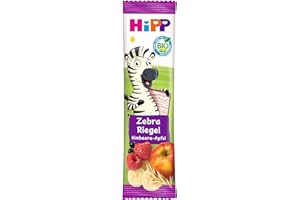 ‎HIPP HiPP Zebra Riegel Himbeere in Banane-Apfel (22 x 23g), ab 1 Jahr, Süße nur aus Früchten, in bester Bio-Qualität