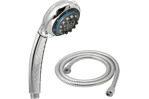 Gedy G-Speedy 00 Universal-Handbrause, 8 Strahlarten, verchromt, 150 cm, mit Duschfilter, Unica