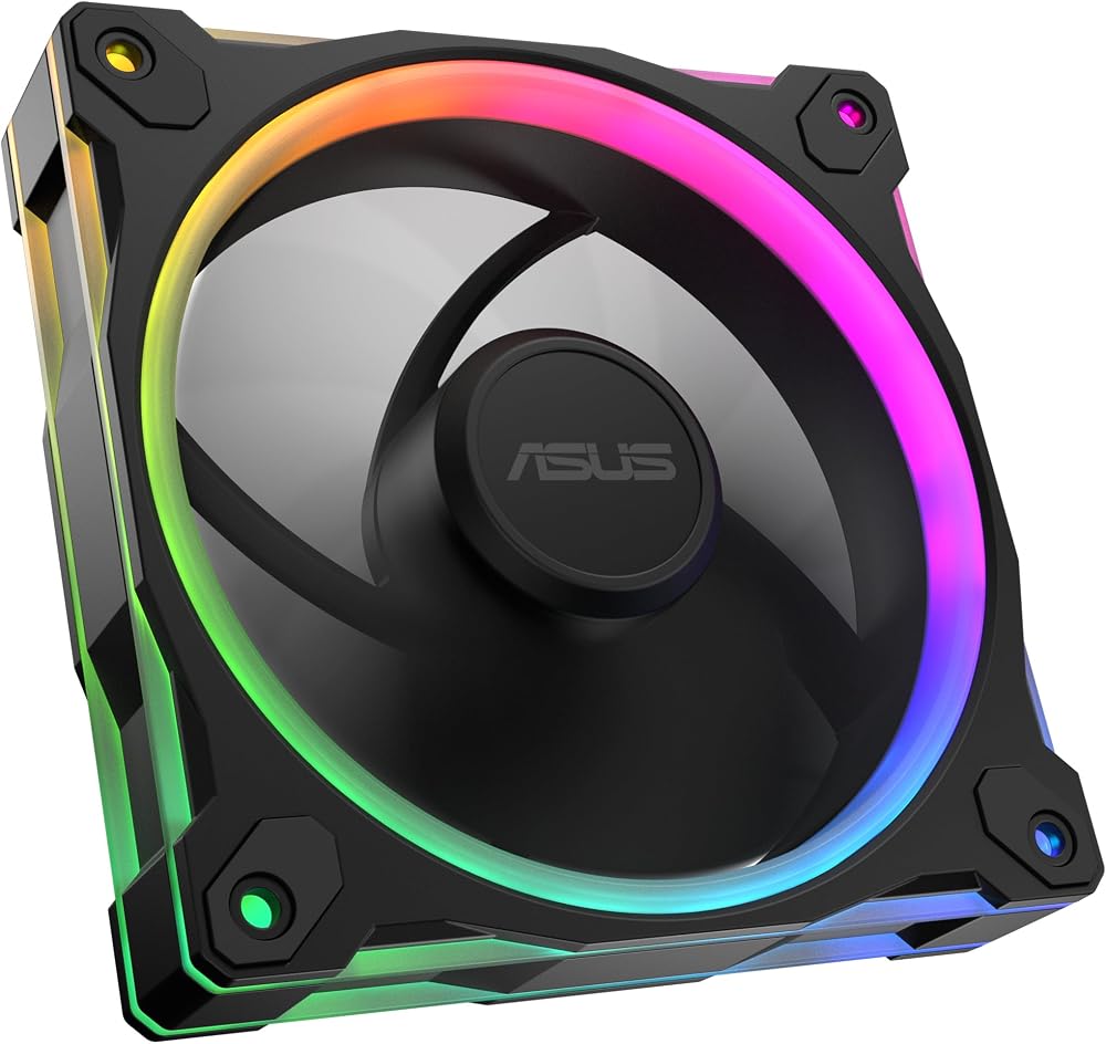 ASUS Prime MR120 ARGB Kasa Fan Tekli Paket | 120mm ARGB Aydınlatmalı Kasa Fanı, Tekli Paket, Siyah