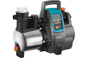 Gardena - Grupo a presión electrónico 6000/6E LCD Inox Premium: bomba doméstica con caudal de 6000 l/h, motor 1300 W, pantalla LCD, carcasa de la bomba de acero inoxidable (1760-20)