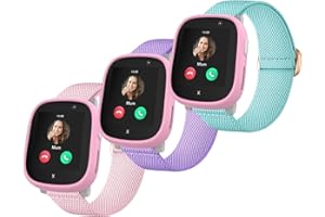 Polyjoy 3 Stück Kinder Nylon Armbänder kompatibel mit Xplora X6 Armband, Weiches, dehnbares Mädchen Jungen Ersatzbänder für Xplora X6 Play/Pro/Gen 2