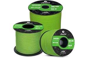 Abma Cord Paracord 2mm Cuerda de 100% Nylon 30m Tipo I Cuerda de Paracaídas 1 Hebra - MAX. 45 kg - Verde Neón