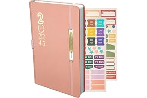 YOUZHIZHE Academic Diary 2024-2025 - 18 Month Diary 2024 2025 A5 Week to view from Jul. 2024 to Dec.2025, Weekly & Monthly Planner with Monthly Tab, Inner Pocket