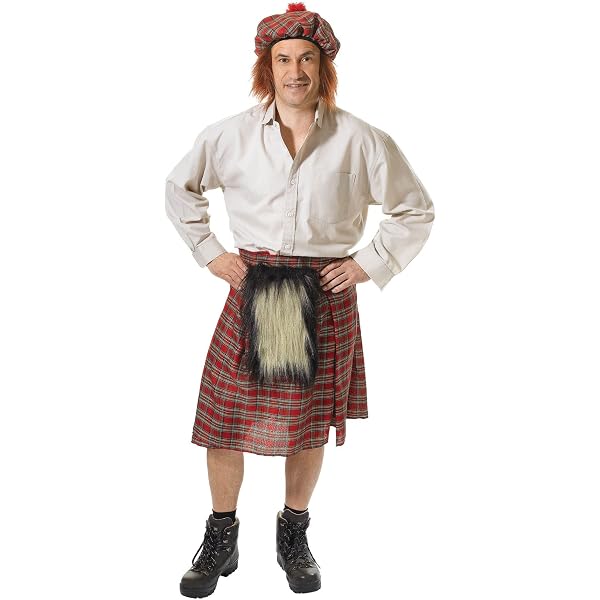 W WIDMANN MILANO Schottenrock (Kilt) Für Herren, Grün, Größe S-XL - Mit Felltasche, Für Karneval & Mottoparty