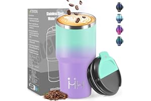 HoneyHolly Termo Cafe 600 ML, Reutilizables, Vaso Termico Cafe Antigoteo para Coche, Acero Inoxidable 304, Taza Termica Para Llevar, Termo Café Hermético para Café Frío y Caliente, Leche y Té