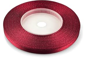 Netuno 1 ruban de satin, 6 mm x 32 m, couleur : bordeaux clair, en tissu, décoratif, pour le bricolage, la décoration de mariage, l’emballage de cadeau