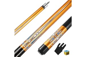 ASMPCUE Stecca da Biliardo da 58 Pollici Hardwood Pool Cue 13 mm Punte per Giocatori di Biliardo Professionisti, 1/2 Stecche per Biliardo Tavolo Sport