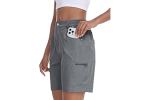 MoFiz Pantalones cortos de golf para mujer, de secado rápido, de 7 pulgadas, ligeros, con bolsillos (resistentes al agua)