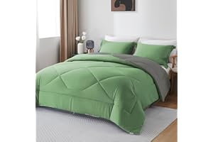 beeweed Double Size Duvet, 10.5 Tog Down Alternative Comforter Set with 2 Shams, Reversible Coverless Duvet Microfiber Soft Warm Bed Quilt for All Seasons, Machine Washable, 200x200cm