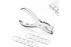Jaimela 3mm Small Hole Punch, Single Hole Punch, for Crafts Paper Scrapbooking Card Tags, 10 Pcs Book Ring