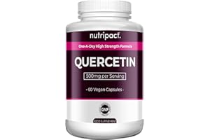 Quercetin 500mg - High Strength Antioxidant Immune Support Pure Quercetin Supplement, One a Day Formula – Easy to Swallow - 60 Vegan Capsules - 2 Month Supply - Made by Nutripact