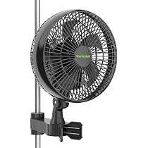 Ventilatore A Clip Oscillante 7 Pollici Per Grow Box – 4 Velocità, Motore EC Silenzioso, Flusso 550 M³/h – Adatto A Serre E Tende Da Coltivazione