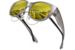 URUMQI Nachtsichtbrille für Autofahrer, Nachtfahrbrille Nachtbrille zum Autofahren Damen Herren, Auto Brille Gegen Blenden Gelbe Gläser Autofahrerbrille für Brillenträger