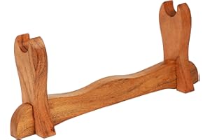 Mythrojan Solid Wood Sword Stand Medieval Sword Wall Mount Samurai Sword Display Stand Katana Sword Holder Gladiator Sword Wall Display Crusader Sword Stand Knife Stand for Display