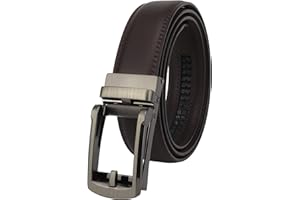 Masters & Stylists Cintura Uomo, Cintura in Pelle con Fibbia Automatica Senza Buchi, Cinta Elegante e Resistente, Regalo Uomo, Larghezza 3.5 cm, Lunghezza 110cm o 120cm