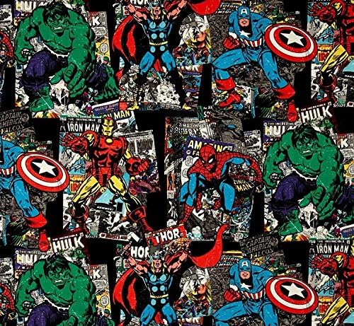 Fat Quarter Marvel Vintage Character 100% Cotton Quilting Fabric Springs Fabric