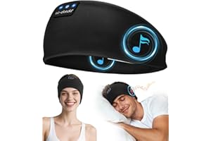 LC-dolida Sleep Headphones Ultra-Soft Bluetooth Headband with 4-Way Stretch & No-Slip Yoga Headband with Music, Wireless Sport Headphones for Running, Gym | 15H Playtime, Hi-Fi Sound