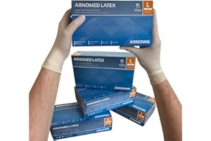Rękawice lateksowe bez talku rękawiczki jednorazowe rozmiar L od ARNOMED 100 sztuk/pudełko w rozmiarze XS S M L XL
