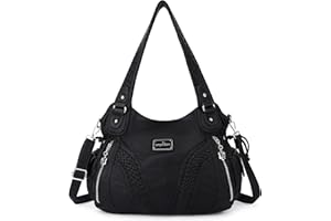 AngelKiss Handtasche Damen Schultertasche Multifunktionale Umhängetaschen Wasserdicht PU Veganes Leder mit Reißver Schlusstaschen