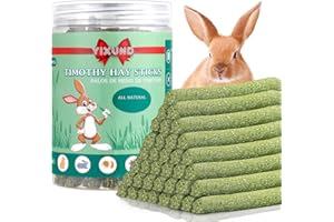 YIXUND Timothy Hay Sticks Treats for Rabbits,40Pcs Bunny Chew Toys Guinea Pig Toys Hamster Toys Molar Teeth Natural Handmade for Chinchilla Rat Gerbil and Other Small Animals