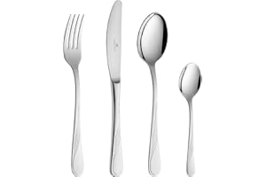 ‎GERLACH Gerlach Celestia Zestaw Sztućców Ze Stali Szlachetnej Nierdzewnej Dla 6 Osób Komplet Łyżka Widelec Nóż Obiadowy Łyżeczka Do Mycia W Zmywarce Połysk 24 Elementy