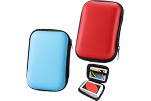 JNGTKL Playing Card Case, 2pcs UNO Card Game Case, Playing Card Box, Apply for Storing and Organizing Card Or Other Small Accessories On Daily, Camping, Travel (Red,SkyBlue)