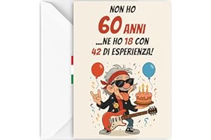 EchoPrints Biglietto Auguri 60 Anni Uomo, Papà, Zio, Nonno Porta Soldi con Busta - Biglietti Auguri Compleanno Divertente