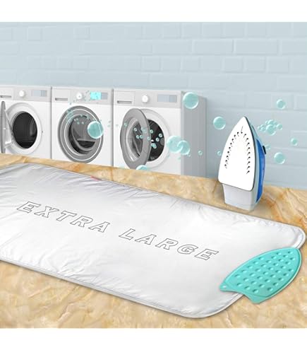 Tapis De Repassage Épais Amélioré 70x80 Cm - Double Face, Portable Avec Repose-Fer Silicone | Pour Voyage, Machine à Laver, Table