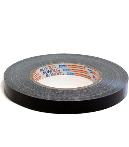 LIBAIDZ 1 Stück Textilklebeband 19 Mm*15 M,Gewebeband Schwarz,Kabel Isolierband,Baumwolle Klebeband Für Kabelbäume Elektrisches Klebeband