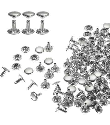 GETMORE Parts Holle klinknagels dubbele kop, dubbele klinknagels, dubbele klinknagels, staal, tweedelig - vanaf 100 stuks, zilver vernikkeld, 6 mm