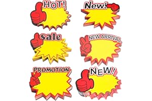 FACATH 300 Pieces Starburst Price Tags and Stickers - Adhesive Signs for Retail Store Market, 7 x 9 cm