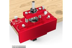 GOHELPER Quick Set 35mm Concealed Hinge Jig with Built-in Screw Hole Guide, Metal Precision Cabinet Door Hinge Jig with Wider Offset from 2 to 8mm, Woodworking Cabinet Doors Mounting Tool