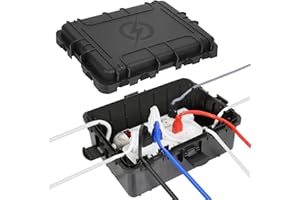 OUTDSPLY Große wasserdichte Kabelbox für den Außenbereich, wetterfeste Außensteckdose, IP54-geschützte Steckdosenleiste, Timer-Steckdose, Außenstecker, Verlängerungskabel (31 x 23 x 13 cm) - Schwarz