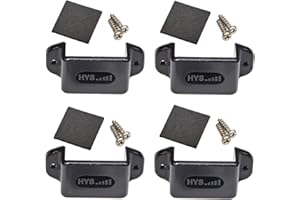 HYS Soporte de Radio para Coche Compatible con Motorola Baofeng Yaesu Midland, Cualquier walkie Talkie con Clip Trasero (4 Unidades, Negro)