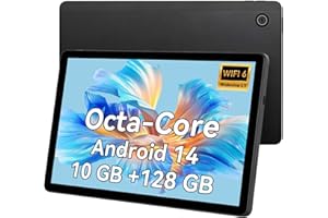 Yicty Tablet 11 pollici 8 Core Android 14 Tablet PC 10 GB + 128 GB 1 TB di espansione 1280 x 800 HD IPS Touchscreen 5 MP + 8 MP Doppia fotocamera 6800 mAh Widevine L1 Face ID Wi-Fi Bluetooth (Nero)