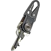 True Keyshackle + ger&ccedil;ek sığır derisinden alet, &ccedil;ıkarılabilir klips, siyah, titanyum kaplamalı 420 paslanmaz &ccedil;elik, 7'si 1 ar