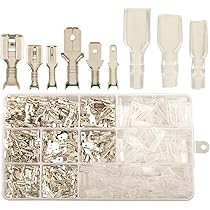 BAURIX Flachsteckhülsen Set 700 Stück I Quetschverbinder Sortiment I Steckverbinder, Stoßverbinder, 700-tlg., Kabelschuhe, Flachsteckhülsen, Ringkabelschuhe, Rundstecker