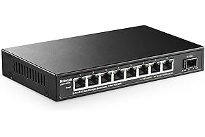 MokerLink 8 portów 2,5 G Manged Ethernet Switch with 10G SFP, 8 x 2.5G Base-T Porty Compatible with 10/100/1000Mbps, Metal Web Managed Fanless Network Switch