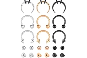 Longita 16G 10MM Piercing Fer à Cheval Septum Ring Femmes Acier Inoxydable Piercing Nez Anneaux Helix Hoop Cartilage Boucles d'oreilles Replacement