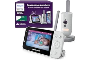 Philips Avent Vigilabebés Conectado con Wi-Fi, cámara HD de Calidad, visión Nocturna por Infrarrojos, detección de llanto, Audio bidireccional, Tiempo de detección de 12 Horas en Modo Eco
