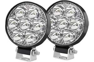 BraveWAY 2.5 Pouces 24W Rond Phare De Travail Led 12v 24v, 2PCS Mini Phare De Travail Led IP68 6500K, Pour VéHicules Tout Terrain Voitures ATV UTV SUV, Camions, Motos, Machines Agricoles, Tracteur